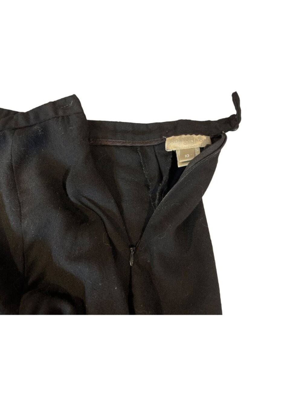 Nordstrom Size 10 Black Wool Skirt Side Zipper 29e - Picture 7 of 12